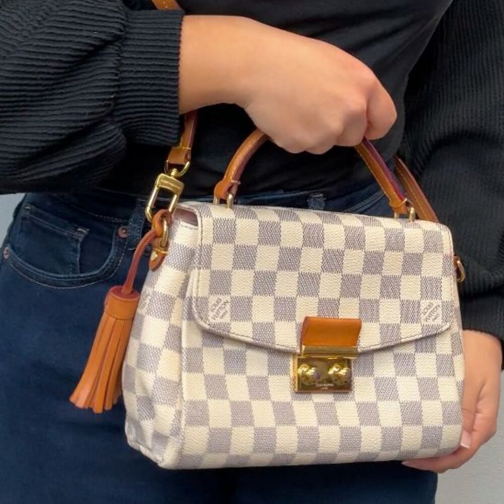 💎✨BEAUTIFUL✨💎Authentic Louis Vuitton Croisette Damier Azur Shoulder Bag 2-Way